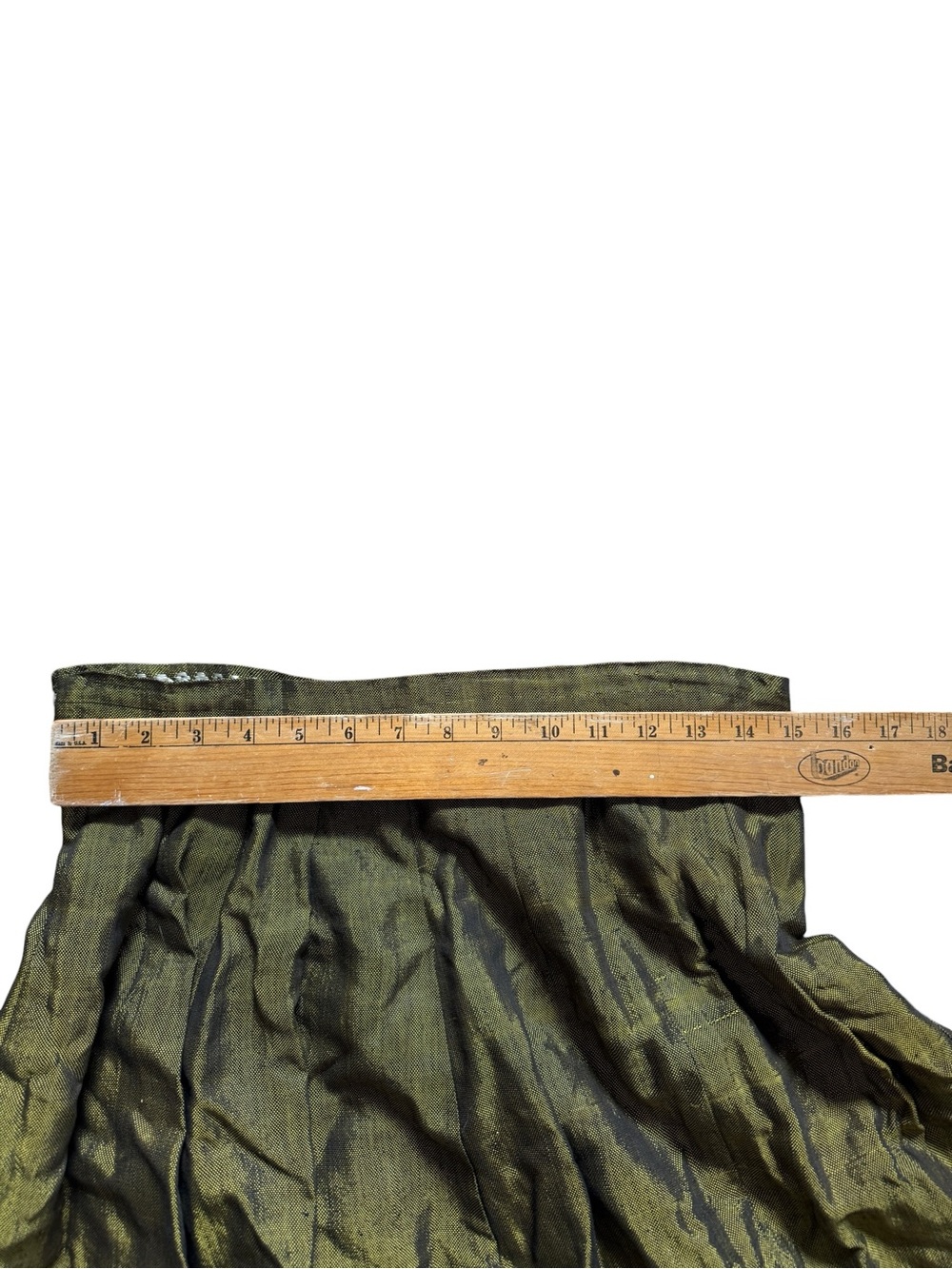 Vintage MCM 1960s Green A-Line Handmade Woven‎ Midi Skirt Women’s Small / XS - Picture 7 of 9